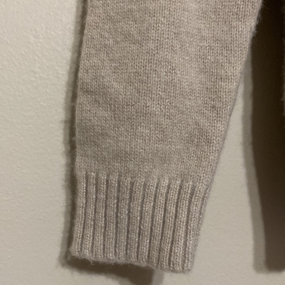 Lafayette 148 NY women fisher sweater turtleneck 100% cashmere M beige fall lux - Picture 8 of 11